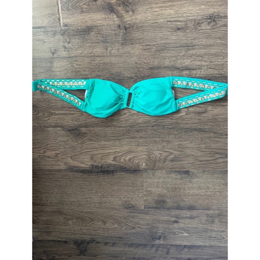 Xhilaration target strapless tourquoise jeweled swimsuit bikini top size S